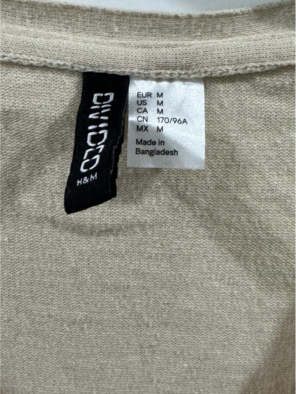 H&M Divided Cream Button Up Long Sleeve V-Neck Cardigan- Size Medium - Picture 4 of 7